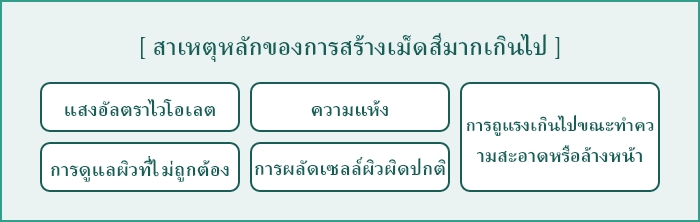 รอยคล้ำสีน้ำตาล: การสร้างเม็ดสีมากเกินไป